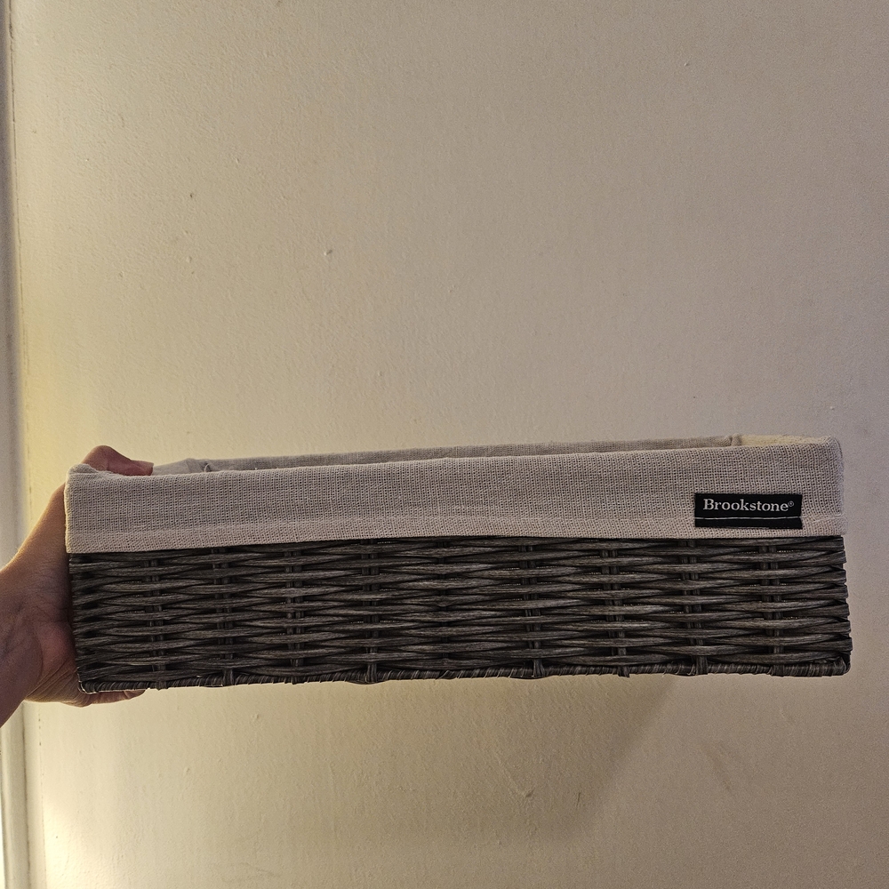 Brookstone Gray Woven Basket